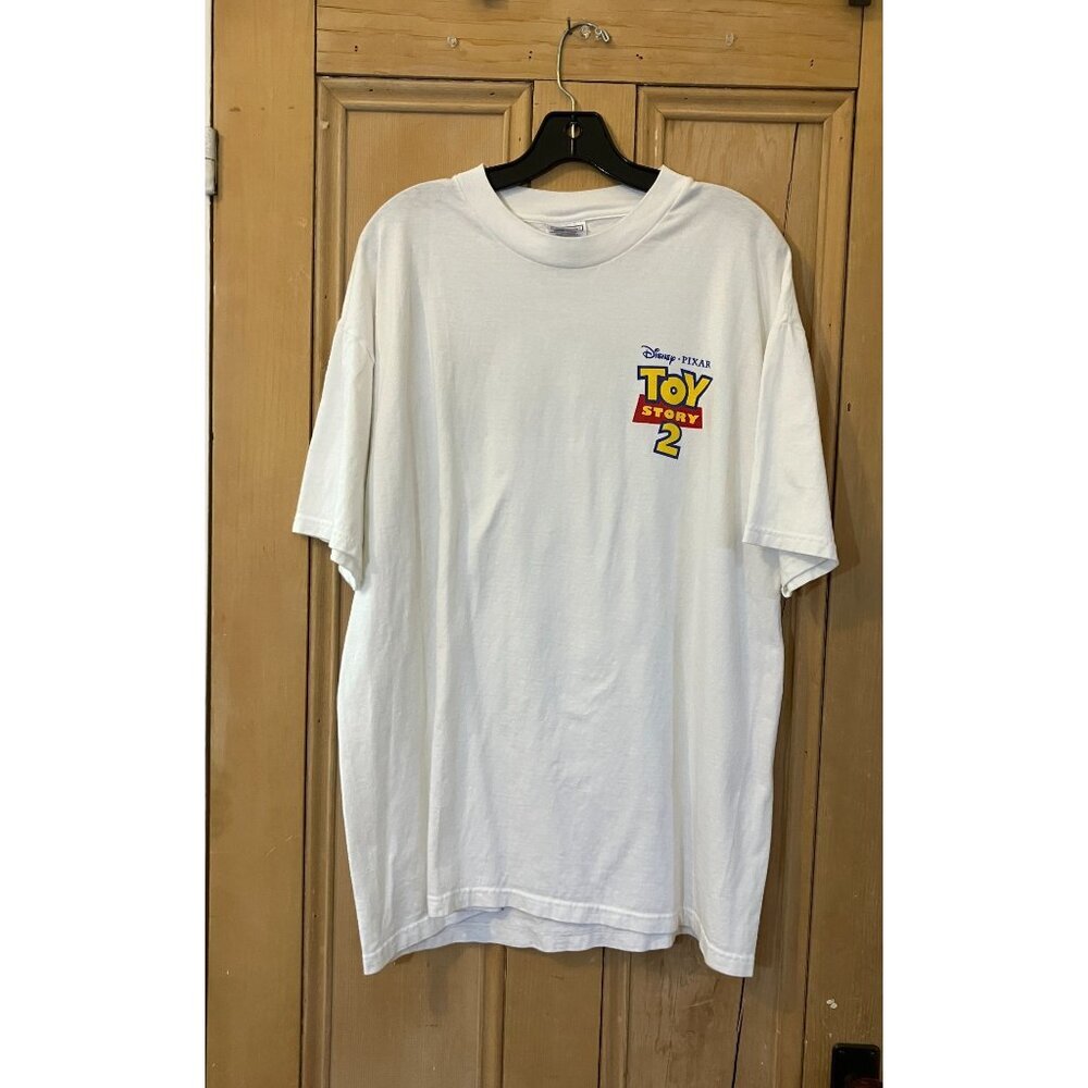 Pixar Disney Mens VTG 1999 Toy Story 2 Full Cast Promo T-Shirt  XL White AN EXC - Picture 3 of 10